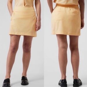 Athleta Brooklyn 16” Skort Skirt Size 4 Butter Yellow Pockets